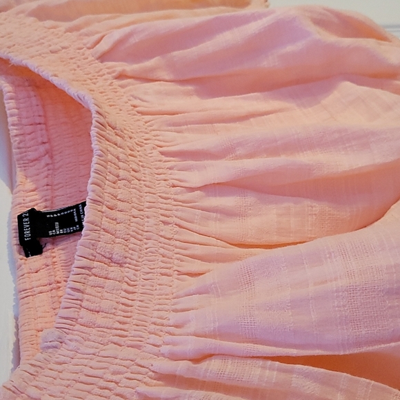 NWOT 🍑FOREVER 21 Crop Top Off the Shoulders Puffed Sleeves Size Small - Picture 6 of 7